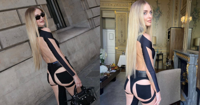 Chiara Ferragni sconvolge l’alta moda parigina: il lato B è completamente nudo con i pantaloni di Mugler