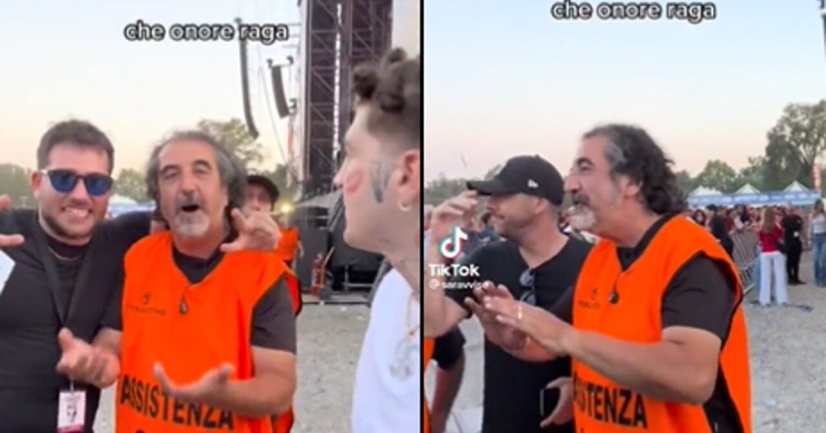 Ivano Monzani, l’agente della sicurezza più famoso di TikTok torna al lavoro e viene assediato dai fan che gli chiedono un selfie – VIDEO