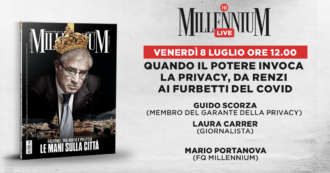 Copertina di Da Renzi ai furbetti del Covid, quando il potere invoca la privacy: alle 12 MillenniumLive con Scorza, Carrer e Portanova