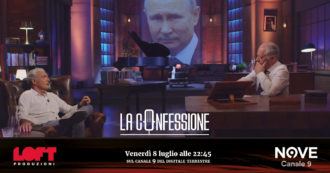 Copertina di Giletti a La Confessione (Nove) di Gomez: “L’invito a Povia? Non l’ho chiamato in tv come esperto di guerra, ma per continuità tra no vax e pro-Putin”
