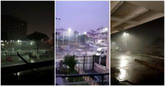 Copertina di Maltempo, nubifragio nella notte a Roma: violento temporale, vento forte e lampi che illuminano a giorno – Le immagini