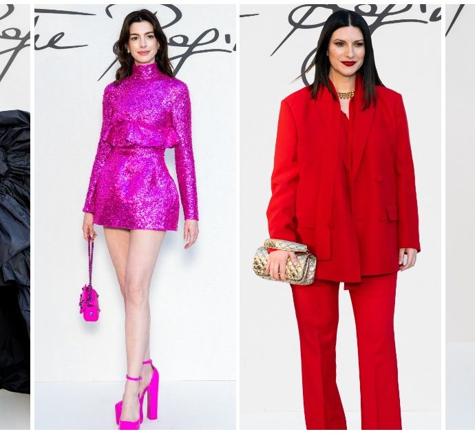 Da Anne Hathaway a Naomi Campbell, da Laura Pausini a Elodie e Mara Venier: tutte le star alla sfilata di Valentino in piazza di Spagna a Roma – FOTO