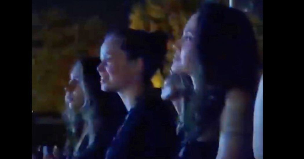 Angelina Jolie al concerto dei Maneskin al Circo Massimo: l’attrice balla sotto al palco – VIDEO