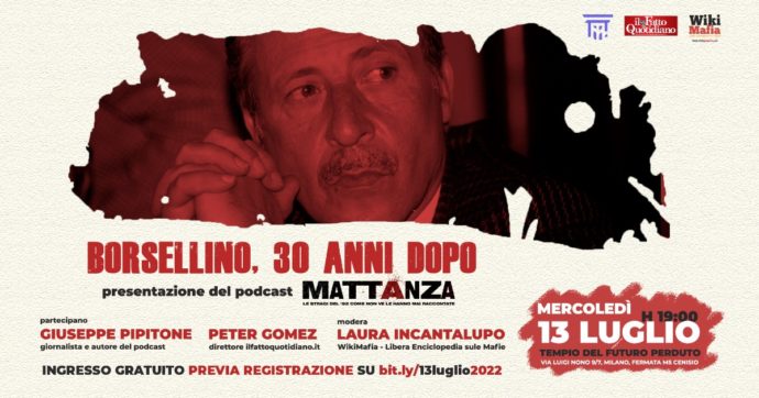 Mattanza, la presentazione del podcast sulle stragi del ’92 a Milano mercoledì 13 luglio