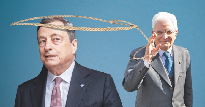 Copertina di In Edicola sul Fatto Quotidiano del 19 Luglio: Mattarella e i partiti incastrano Draghi. Il fuggiasco