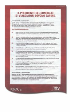 Ntv a Renzi: favorite Fs, la concorrenza non c’è