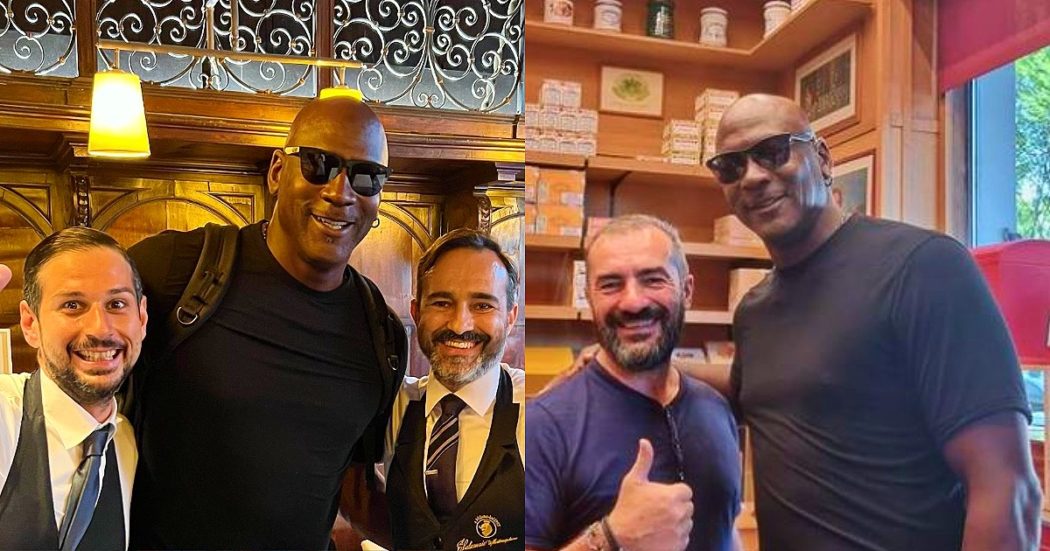 Michael Jordan a Milano: il pranzo in centro e la visita in un negozio di sigari – FOTO