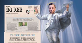 Copertina di Il coro della razza padrona: “Draghi resta!”