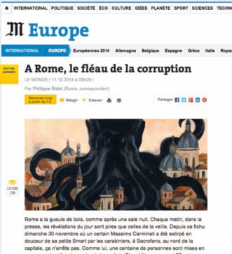 Copertina di “Le Monde”: una grande piovra nera su Roma