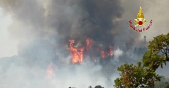 Incendi Carso, Canadair opera nell’area sopra Sablici: evacuate cinque abitazioni. Il rifornimento di acqua in mare (video)