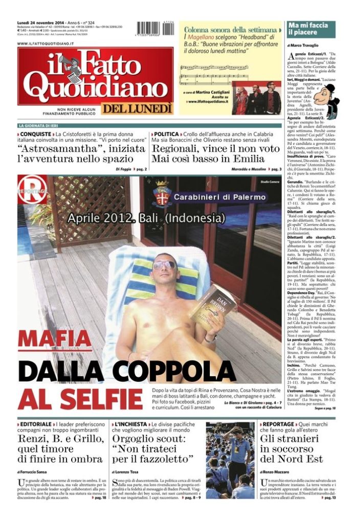 Copertina di lunedì 24 novembre 2014