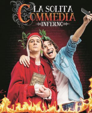 Copertina di “La solita commedia”, Dante ritorna in mezzo a due Idioti