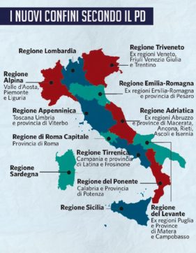 La sai l’ultima?  Ora il governo ridisegna le Regioni