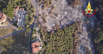 Copertina di Incendio in Versilia, le immagini della devastazione a Massarosa: il volo del drone sulle colline colpite dalle fiamme