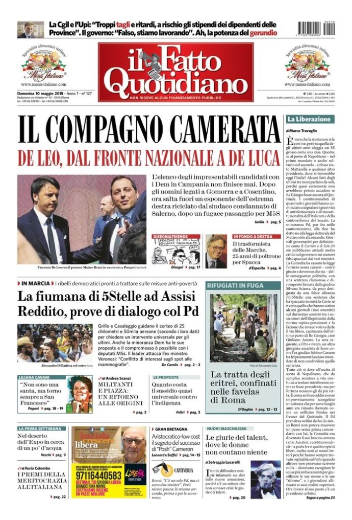 Copertina di domenica 10 maggio 2015