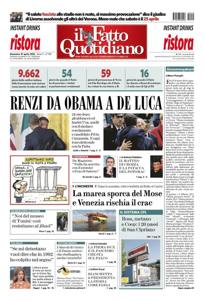 Copertina di domenica 19 aprile 2015