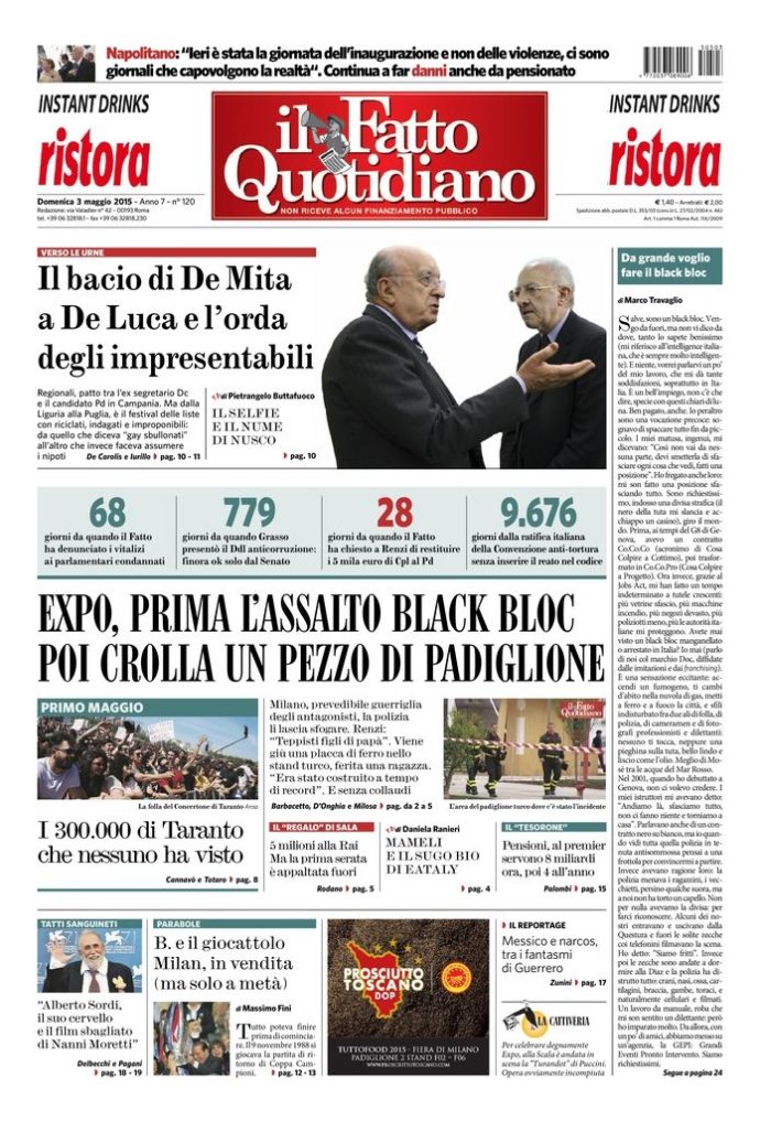 Copertina di domenica 3 maggio 2015