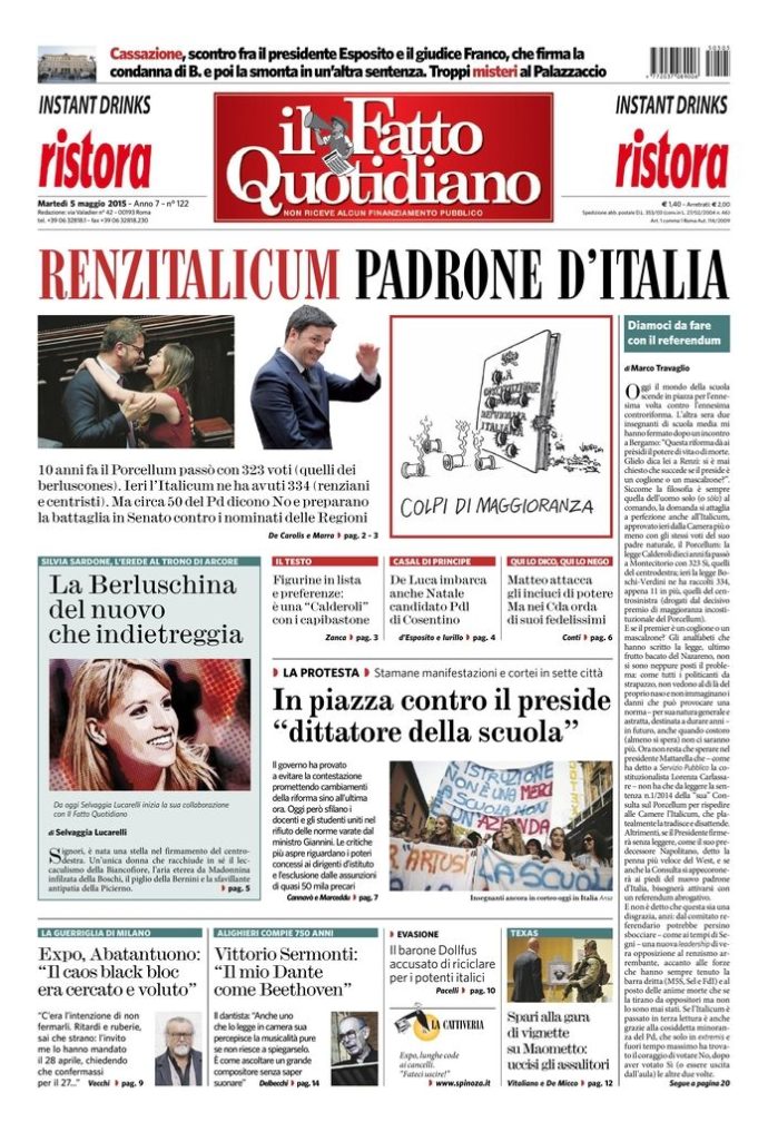 Copertina di martedì 5 maggio 2015