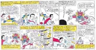 Copertina di “Sfiducia alla Camera”:  gli M5s salvano Boschi dall’abbraccio di Denis