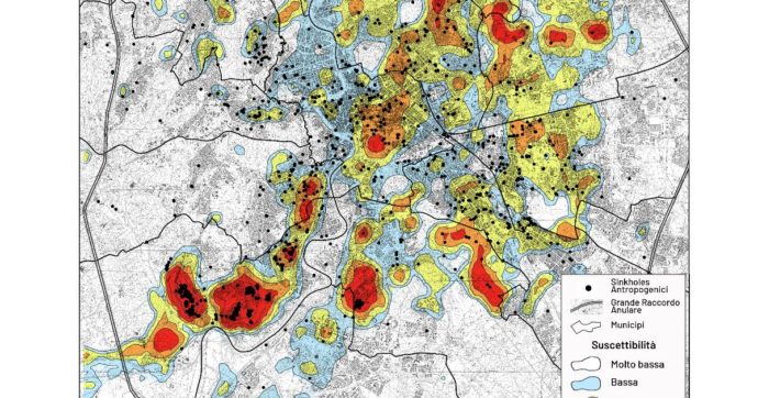 Ispra pubblica la nuova mappa sul rischio voragini a Roma: la zona sud è quella più esposta