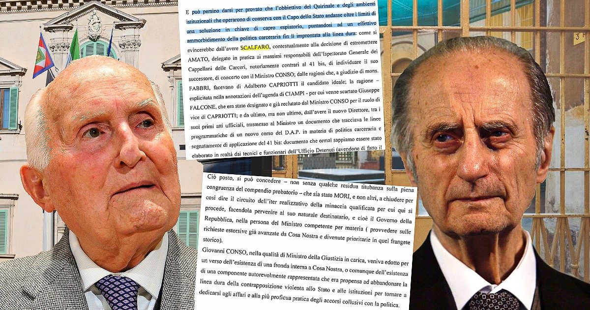 “Il Quirinale ammorbidì la politica carceraria e la mancata proroga dei 41bis fu un segnale a Cosa nostra”: nella sentenza sulla Trattativa il ruolo di Scalfaro e Conso durante le stragi