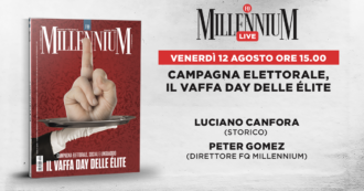 Copertina di “Campagna elettorale, il Vaffa day delle élites”. La diretta di Millennium Live con Peter Gomez e Luciano Canfora