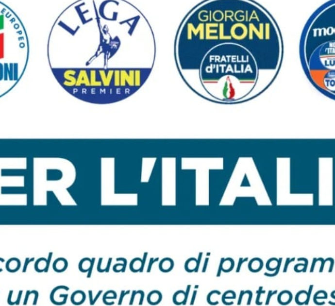 Programma di governo del centrodestra, ecco cosa c’è: atlantismo e integrazione Ue, mini-flat tax, ponte sullo Stretto e decreti sicurezza