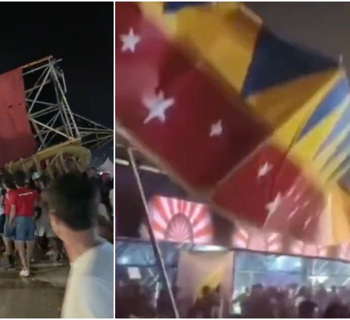 Il forte vento fa crollare il palco di un festival musicale: morto un ragazzo di 22 anni, altri 40 feriti a Valencia – VIDEO