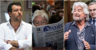 Copertina di Botta e risposta Salvini-Avvenire sul “Credo” del leghista. E Grillo ironizza: “Fuori i duroni dall’Italia”