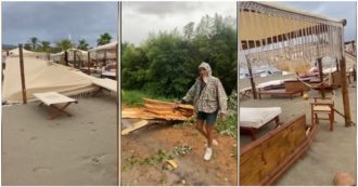 Copertina di Crisi climatica, Daniela Santanchè mostra i danni del maltempo: “Ecco cos’è accaduto in Versilia. Il Twiga distrutto”