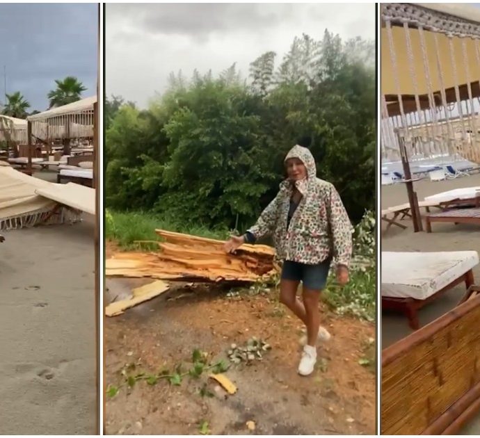 Crisi climatica, Daniela Santanchè mostra i danni del maltempo: “Ecco cos’è accaduto in Versilia. Il Twiga distrutto”