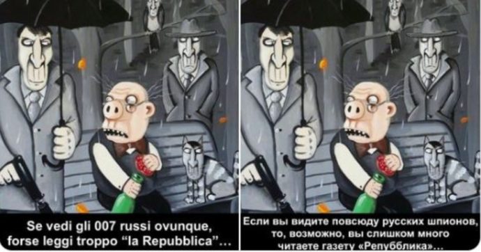 L’ambasciata russa risponde all’inchiesta sulla spia di Mosca nella base Nato di Napoli con un meme: “Vedi 007? Leggi troppo Repubblica”