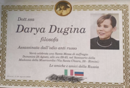 Copertina di Darya Dugina, a Rimini messa e necrologio: “Assassinata dall’odio anti russo”. Presidio ucraino alla funzione: “Ci chiamava subumani”