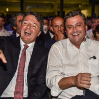 Matteo Renzi e Carlo Calenda  allapertura della campagna elettorale del Terzo Polo al SuperstudioEvent, 2 Settembre 2022.ANSA/MATTEO CORNER