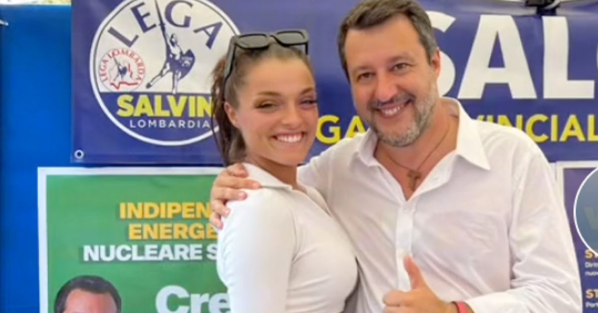 Martina Valdes, la fidanzata di Blanco a un comizio della Lega: sui social è polemica, Salvini la ringrazia