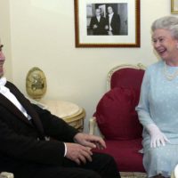 British Queen Elizabeth II meets Riccardo Muti in his offices at the La Scala Opera House, Milan, after he conducted La Scala Philharmonic Orchestra in a performance of In The South by Edward Elgar on the penultimate day of the state visit to Italy, Wednesday October 18, 2000. ANSA-CD  EPA PHOTO PRESS ASSOCIATION POOL/FIONA HANSON