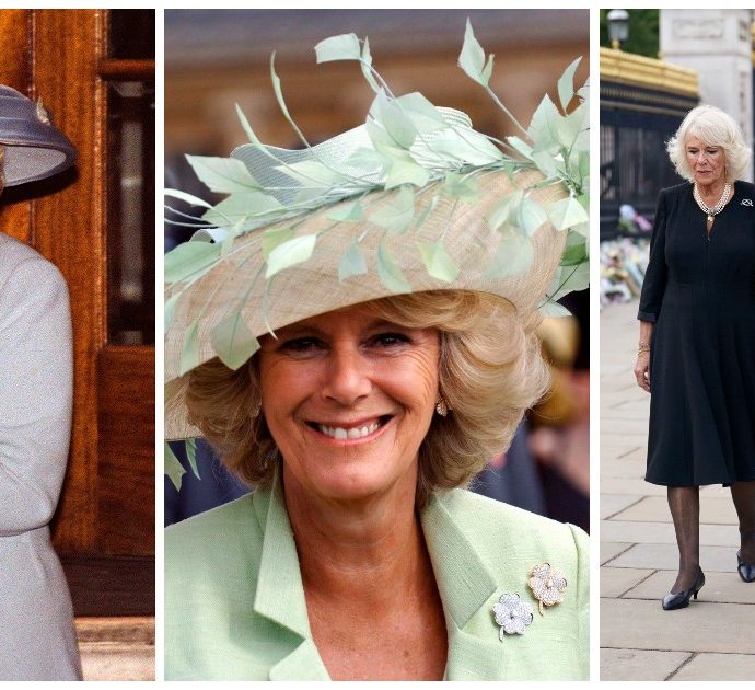 Camilla, la metamorfosi nei look: da inelegante e agghindata con i cappellini alla “cappellaio matto”, alla prima impeccabile uscita da Regina consorte