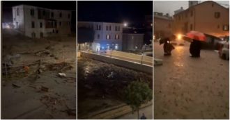 Copertina di Alluvione nelle Marche, la furia dell’acqua nelle immagini postate sui social dalla provincia di Ancona: strade come fiumi in piena (video)