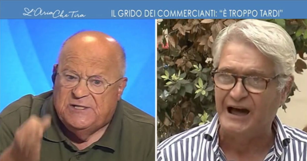 Bollette, lite tra commerciante e Cazzola a La7. “Soldi da governo Draghi? Falso, vergognati”. “Prendi i soldi dal tuo conto corrente”