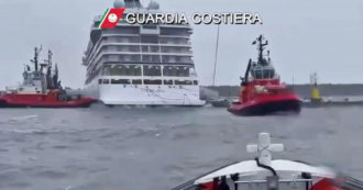 Copertina di Porto di Ravenna, nave da crociera rompe gli ormeggi a causa del forte vento: l’intervento dei rimorchiatori – Video