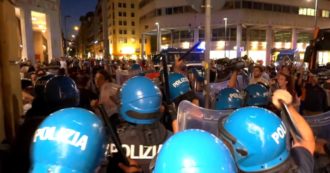 Copertina di Comizio di Giorgia Meloni a Palermo, polizia blocca un gruppo di contestatori: tensione e cariche – video