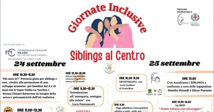 “Giornate inclusive: siblings al centro”, a Milano l’evento dedicato a fratelli e sorelle delle persone con disabilità
