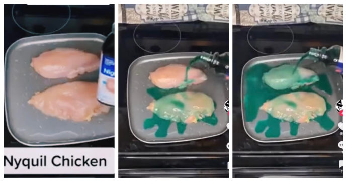 “Cucinare il pollo con lo sciroppo per la tosse è pericoloso”: l’allarme della autorità sanitarie dopo il video su TikTok