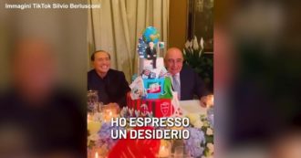 Copertina di Berlusconi e il compleanno in famiglia: la torta a quattro piani ricorda le “quattro vite” del leader di Forza Italia – Video