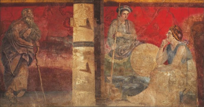 Copertina di I Pittori di Pompei, 100 opere ‘dipingono’ una società tutta immersa nel mito