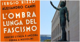 Copertina di L’ombra lunga del fascismo, Rizzo e Campi raccontano l’Italia dublefàs tra tentazioni di cancel culture e busti del Duce che riemergono – FOTO