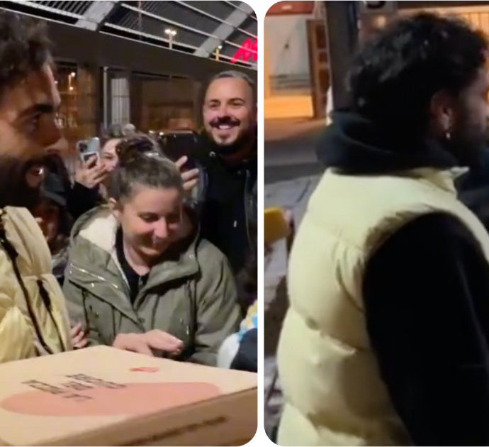 Marco Mengoni consegna pizze ai fan: “Sei speciale”, “Solo tu potevi fare un gesto del genere”. Il gesto prima del concerto