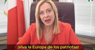 Il video-messaggio di Meloni al raduno di Vox: “Non siamo mostri, viva l’Europa dei patrioti. L’Ue sia pragmatica e non si leghi alla Cina”