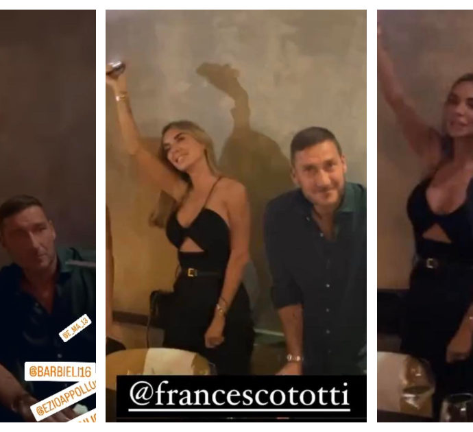 Francesco Totti posta per le prima volta le immagini di una cena ballereccia con Noemi Bocchi – VIDEO