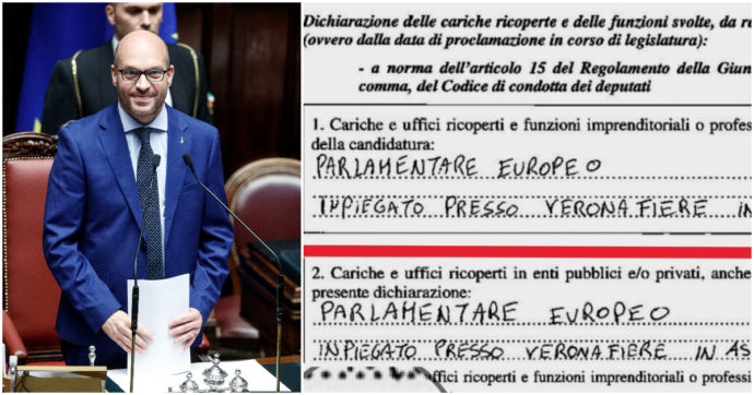 “INpiegato presso VeronaFiere”: lo strafalcione (ripetuto per due volte) del neo-presidente Fontana nell’autocertificazione alla Camera
